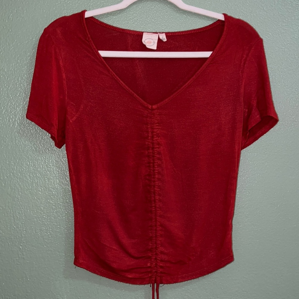 small shortsleeve tie up top